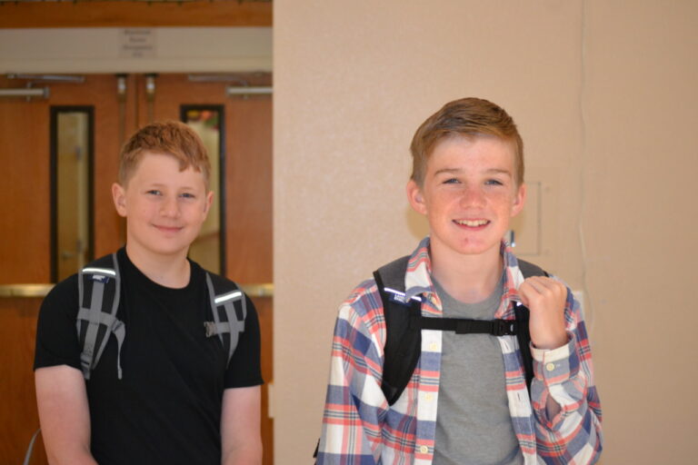 Middle school students in hallways